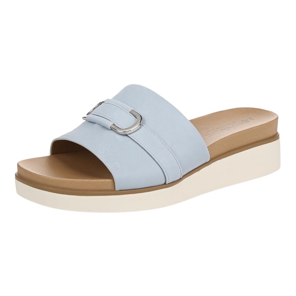 LifeStride Women's Genevieve Square Toe Slide Platform Sandals Blue Size 9
